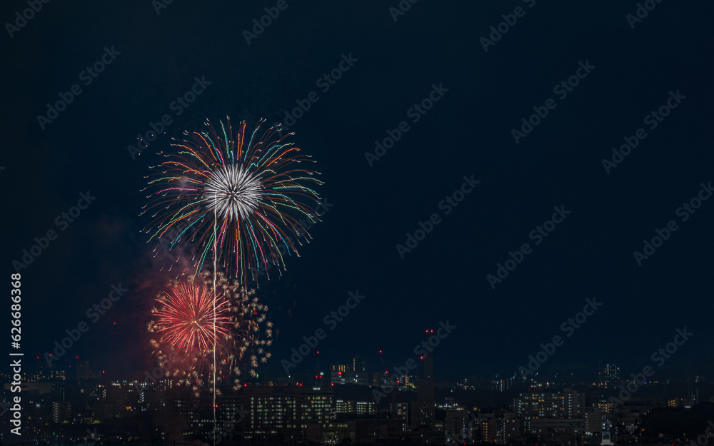 Fireworks display in Hirakata Park, Osaka, Japan