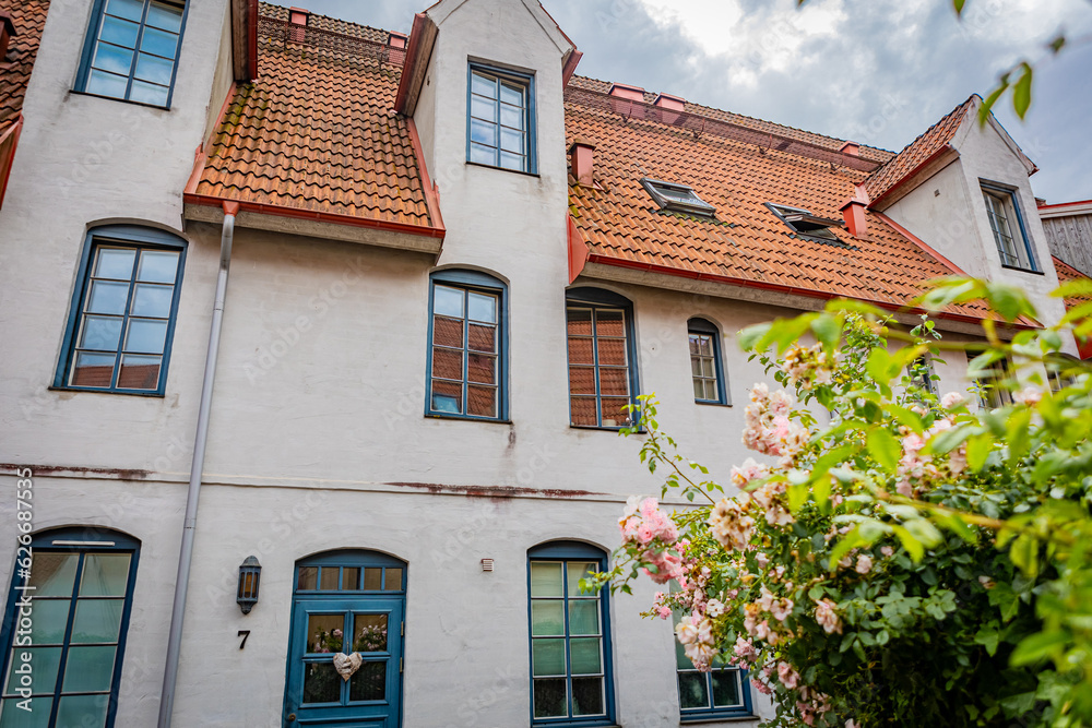 Medeltidsinspirerade området Jakriborg i Hjärup Stock Photo | Adobe Stock