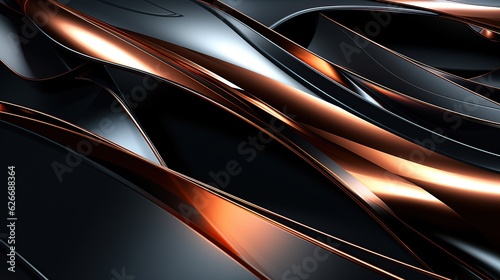 Gold metal and carbon fiber background. AI generated image