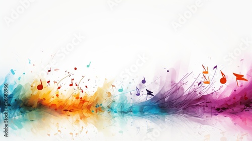 Music note with watercolor style background, AI generated image