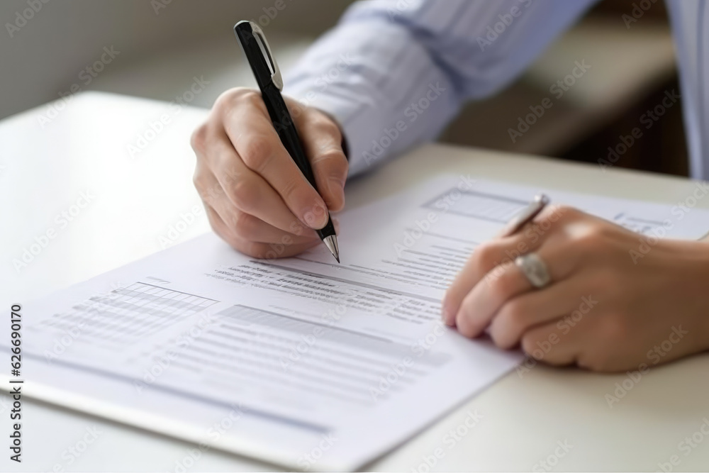 Person Signing a Contract, Generative AI Person Signing a Contract, Generative AI