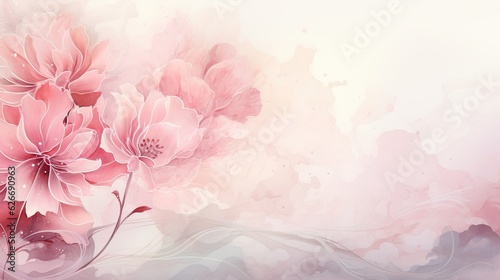 Elegant flower with watercolor style for background and invitation wedding card, AI generated image © atapdesain