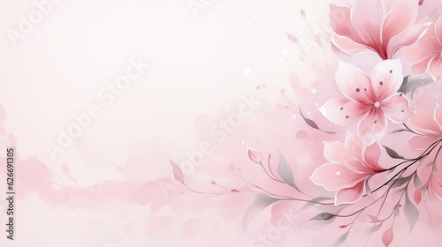 Elegant flower with watercolor style for background and invitation wedding card, AI generated image