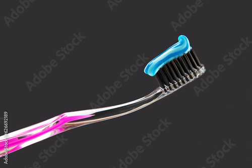 фотографія toothbrush close-up on a dark background. oral hygiene