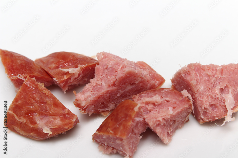 pork chops. sliced ​​blumenau sausage. chopped appetizer.