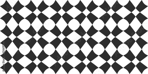Diagonal checkerboard, endless and black and white. Design for textile, fabric, clothing, curtain, rug, batik, ornament, background, wrapping.
