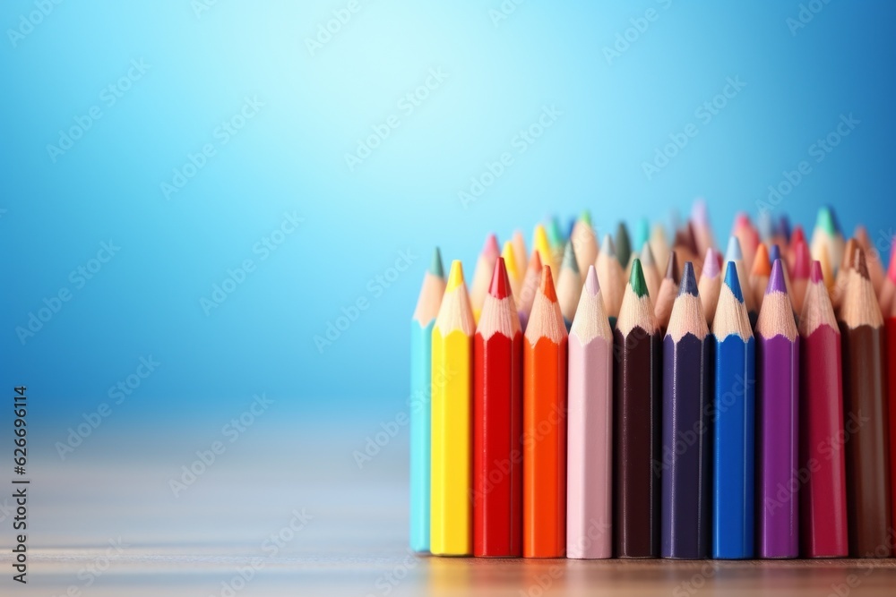 Colour pencils. Back to school concept. Background with selective focus and copy space Colour pencils. Back to school concept. Background with selective focus and copy space