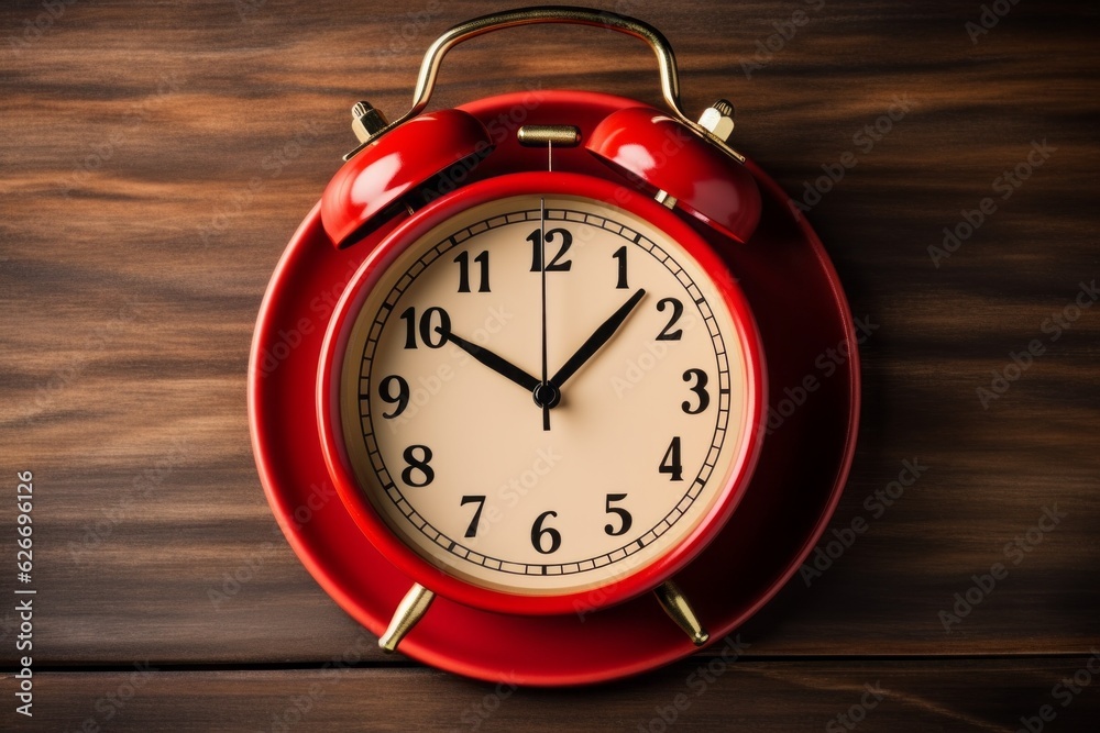 Alarm clock on a plate. The concept of proper regular nutrition. Background with selective focus and copy space Alarm clock on a plate. The concept of proper regular nutrition. Background with selective focus and copy space