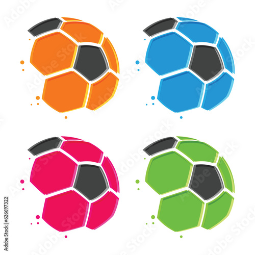World cup soccer balls silhouettes