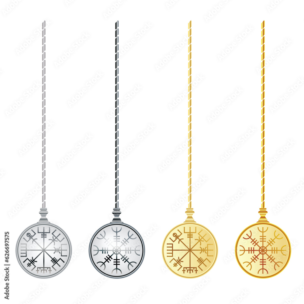 Viking amulets set gold and metal Viking amulets set gold and metal