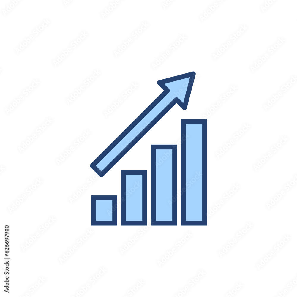 Growing graph icon vector. Chart sign and symbol. diagram icon