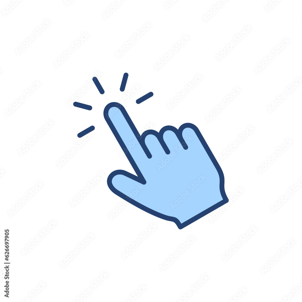 Hand click icon vector. pointer sign and symbol. hand cursor icon Hand click icon vector. pointer sign and symbol. hand cursor icon