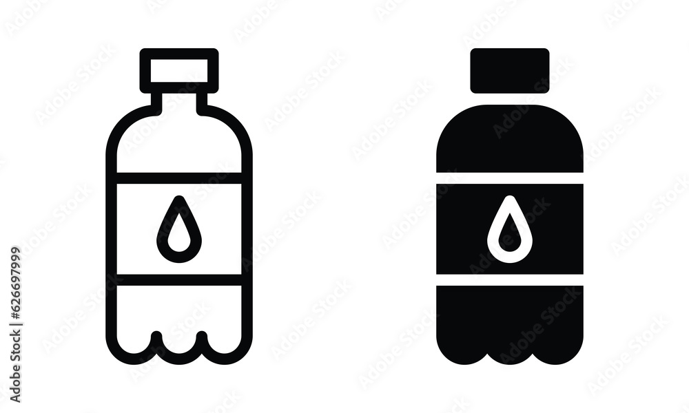Plastic bottle icon with outline and glyph style. Plastic bottle icon with outline and glyph style.