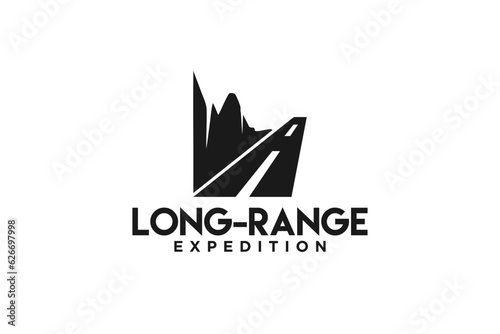 Street way toll road logo design icon symbol