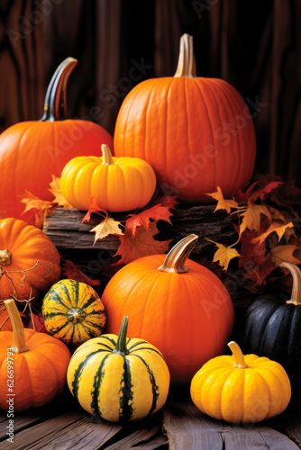 Fall pumpkins gourds display  Halloween exterior home decor  seasonal decorations  vertical