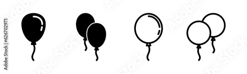 Balloon icon set illustration. Party balloon sign and symbol