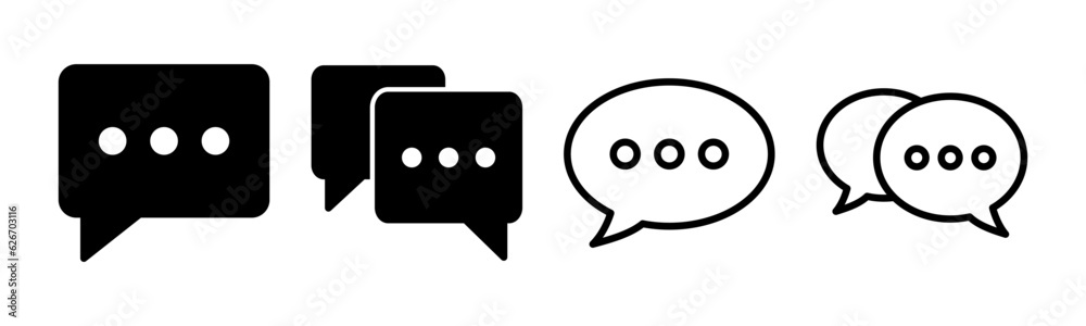 Chat icon set illustration. speech bubble sign and symbol. comment icon. message Chat icon set illustration. speech bubble sign and symbol. comment icon. message
