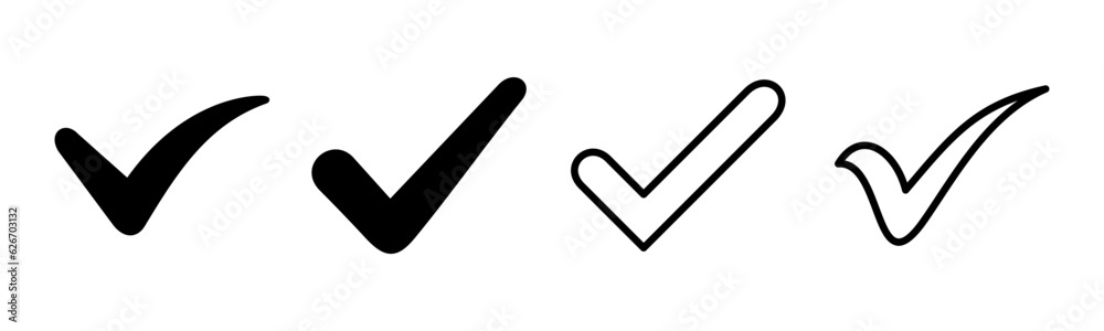 Check mark icon set illustration. Tick mark sign and symbol Check mark icon set illustration. Tick mark sign and symbol