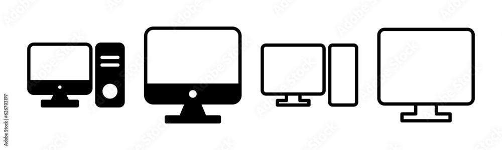 Computer icon set illustration. computer monitor sign and symbol Computer icon set illustration. computer monitor sign and symbol