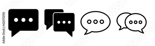 Chat icon set illustration. speech bubble sign and symbol. comment icon. message