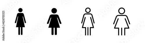 Female icon set illustration. woman sign and symbol