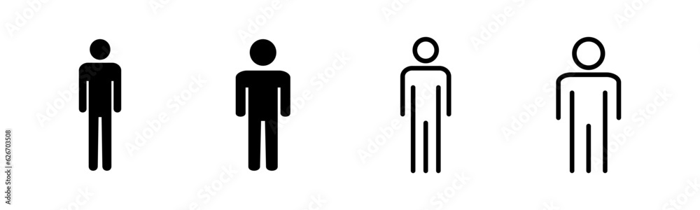 Man icon set illustration. male sign and symbol. human symbol