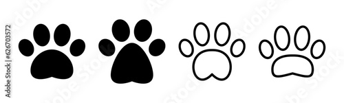 Paw icon set illustration. paw print sign and symbol. dog or cat paw © OLIVEIA