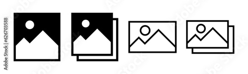 Picture icon set illustration. photo gallery sign and symbol. image icon