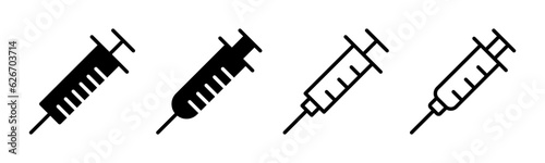 Syringe icon set illustration. injection sign and symbol. vaccine icon