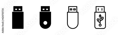 Usb icon set illustration. Flash disk sign and symbol. flash drive sign.