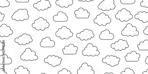 black white cloud seamless pattern
