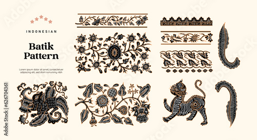 Isolated javanese Batik pattern illustration