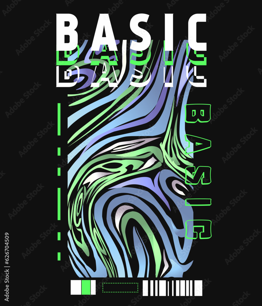 Abstract illustration futuristic green and blue Poster t shirt design, vector graphic, typographic poster or tshirts street wear and Urban style