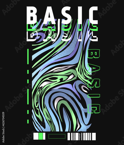 Fototapeta Naklejka Na Ścianę i Meble -  Abstract illustration futuristic green and blue Poster t shirt design, vector graphic, typographic poster or tshirts street wear and Urban style