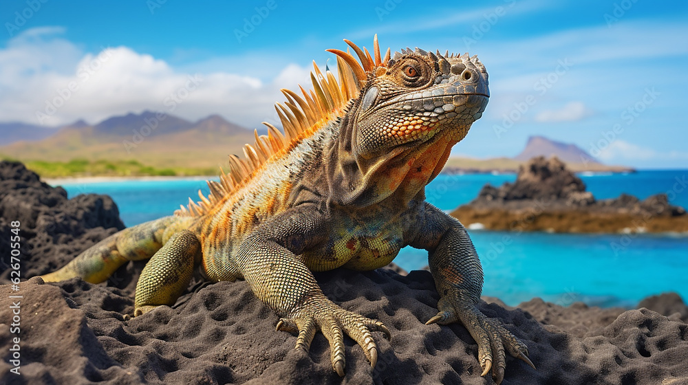 Obraz premium Iguana on the beach