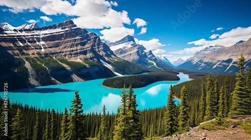 Canadian Rockies with a turquoise lake photo