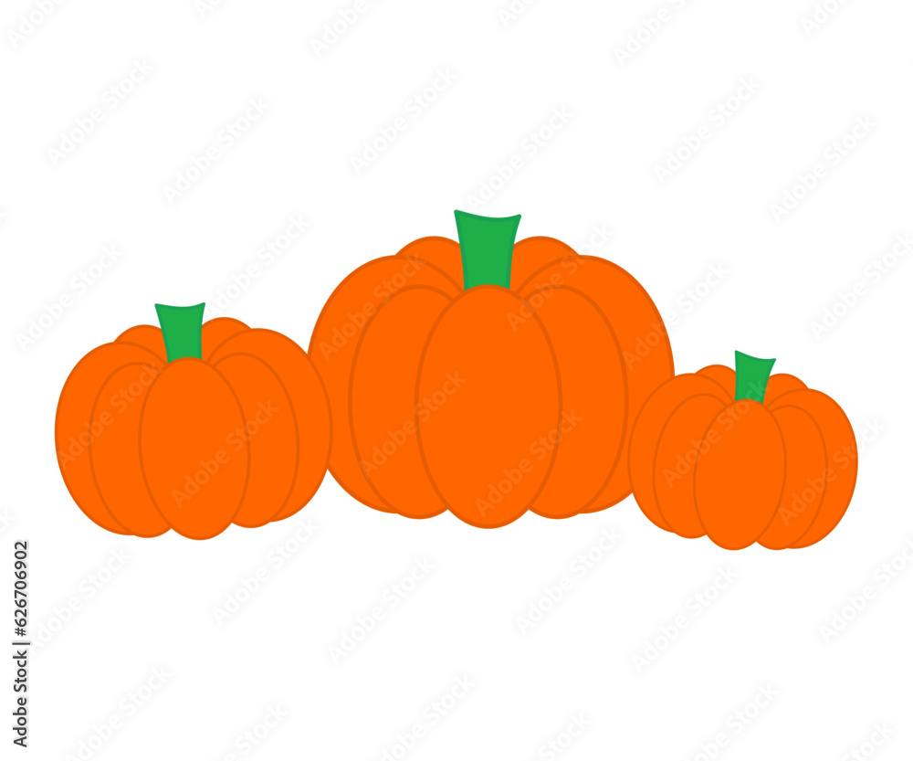 Fototapeta premium Orange pumpkin vector isolated on a white background