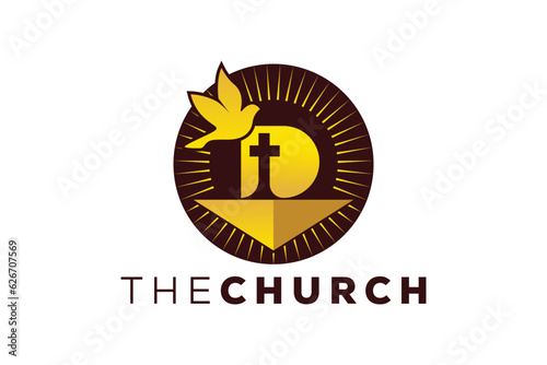 Trendy and Professional letter D church sign Christian and peaceful vector logo