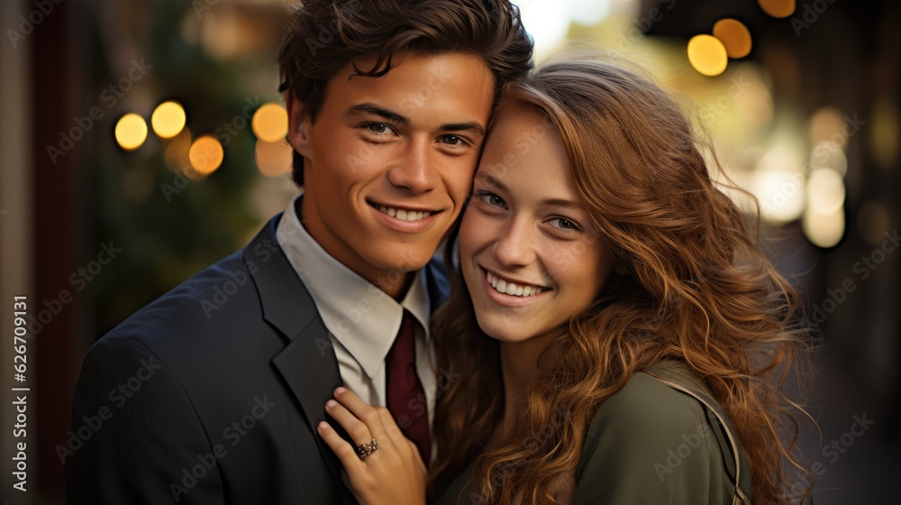 Happy couple in love having a good time together - romantic moment - catching a moment of endearment