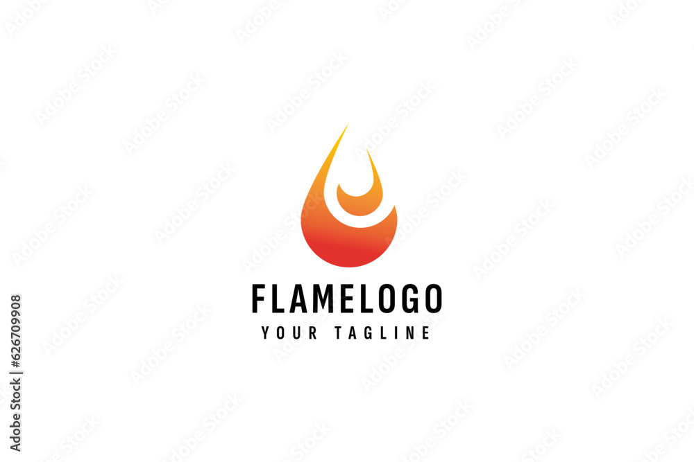 flame logo vector icon illustration
