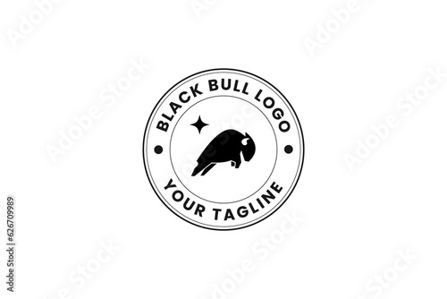 black bull logo vector icon illustration