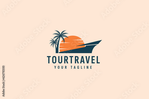 tour and travel logo vector icon illustration