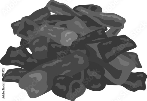 バーベキュー用の木炭のイラスト