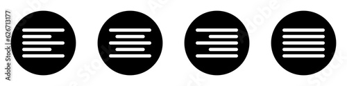 Left, center, right, justify alignment icon pack for precision