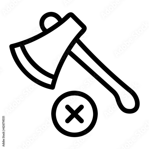 no deforestation line icon