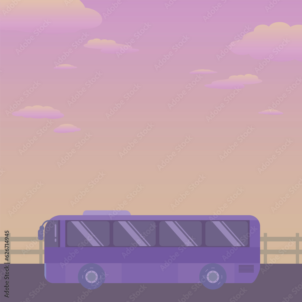 tour bus on the highway vector illustration