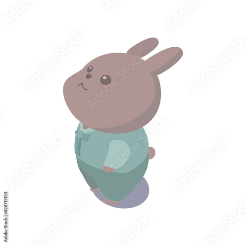 Korean Holiday Full Moon Lunar New Year Chuseok Rabbit Hanbok Illustration