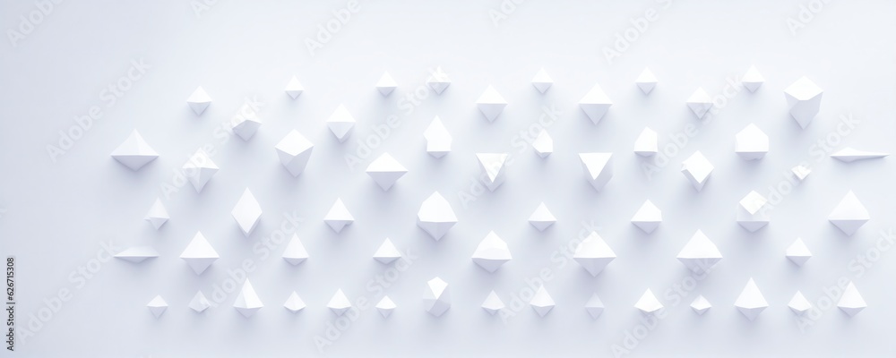 a group of white origami triangles on a white background a group of white origami triangles on a white background