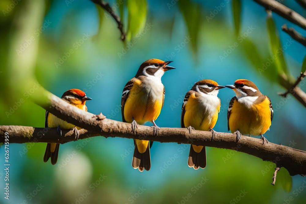 bird on a branch of tree generated by AI tool bird on a branch of tree generated by AI tool