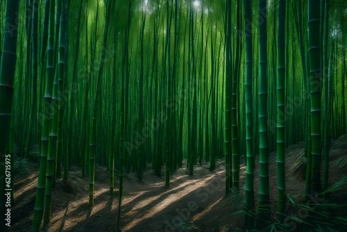 green bamboo background generated by AI tool